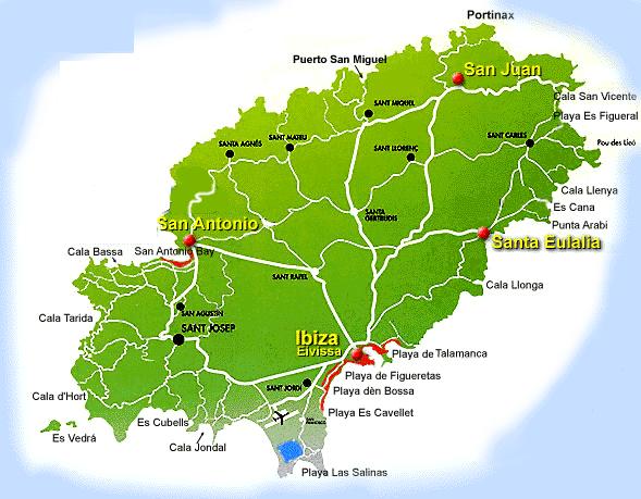 Mappa di Ibiza