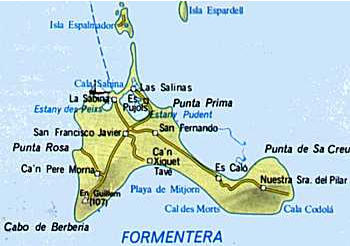 Mappa di Formentera